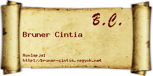 Bruner Cintia névjegykártya